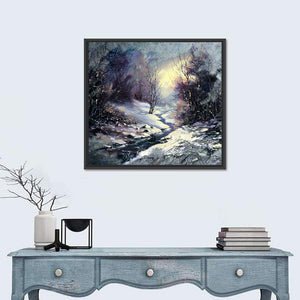 Frozen Stream in Winter Wall Art