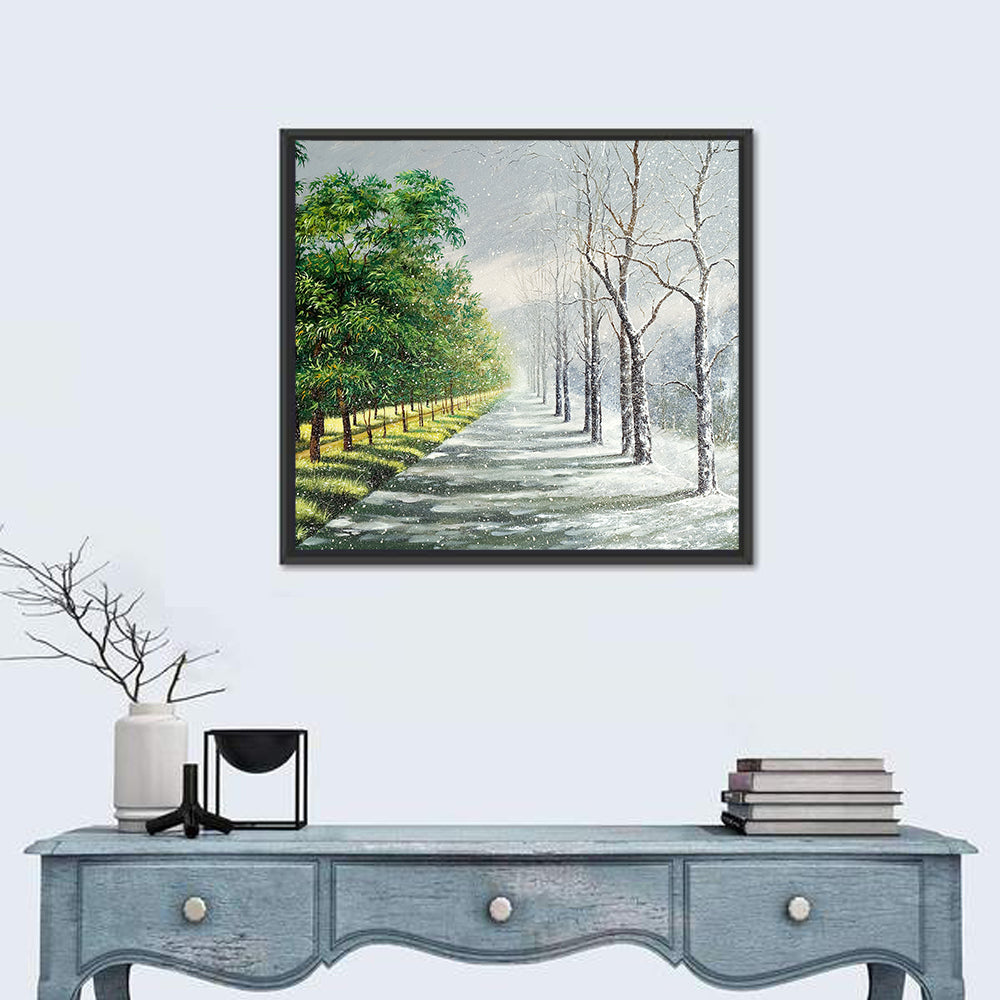 Summer to Winter Forest Path Wall Art