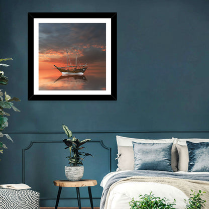 Dhow at Sunset Wall Art