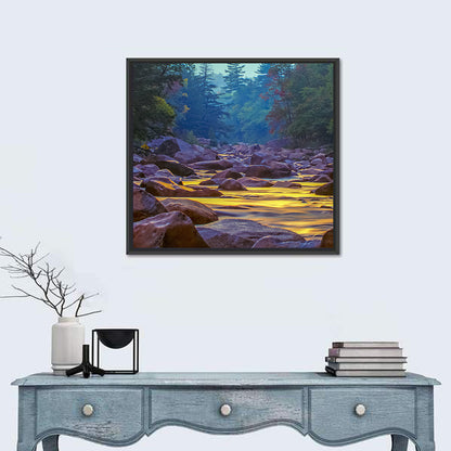 Swift River at Golden Hour, New Hampshire Wall Art