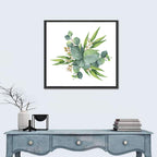 Eucalyptus Leaf Watercolor Cluster Wall Art