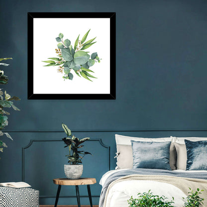 Green Floral Leaves Wall Art