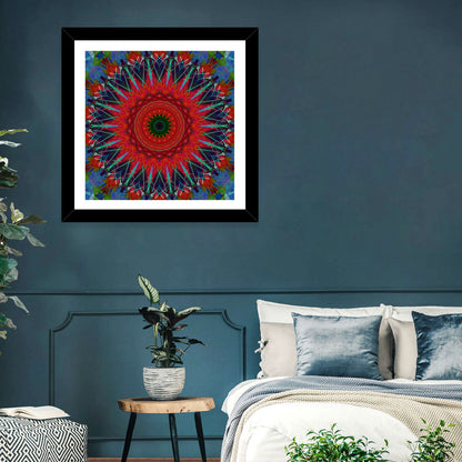 Lotus Blossom Starburst Mandala Wall Art
