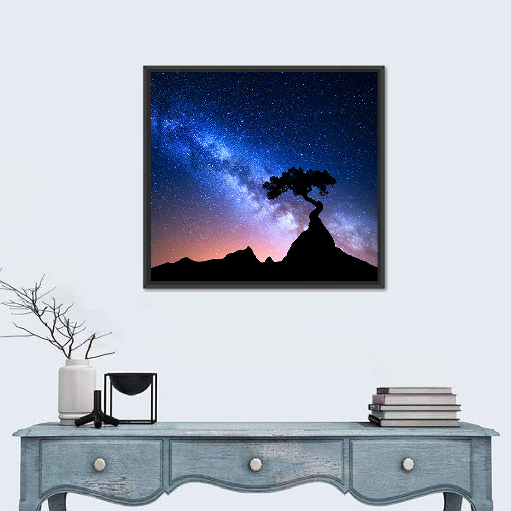 Milky Way Over Mountain Ridge Wall Art