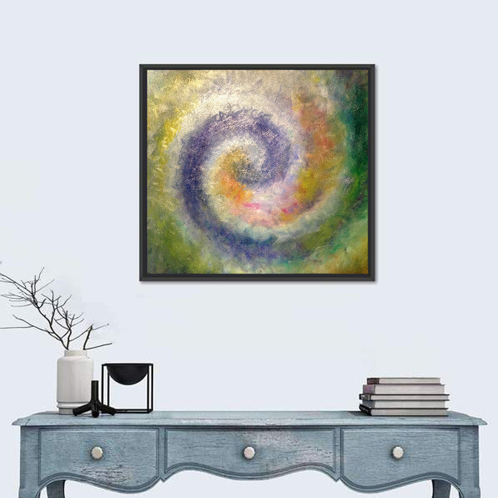 Spiral Golden Ratio Wall Art in a room, square