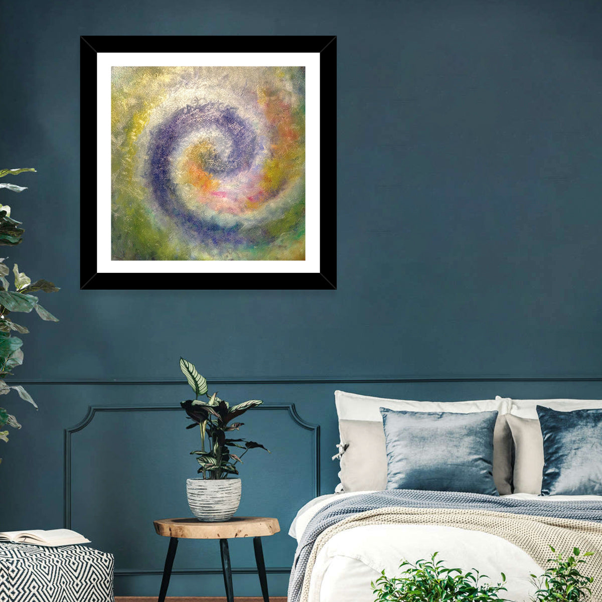 Spiral Golden Ratio Wall Art in a room, square