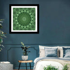 Green Botanical Kaleidoscope Mandala Wall Art