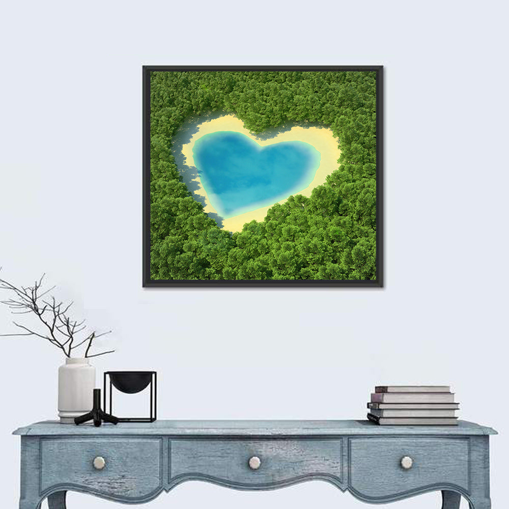 Heart-shaped Pond Aerial View Wall Art