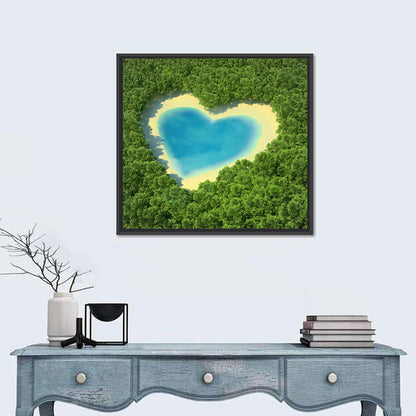 Heart-shaped Pond Aerial View Wall Art