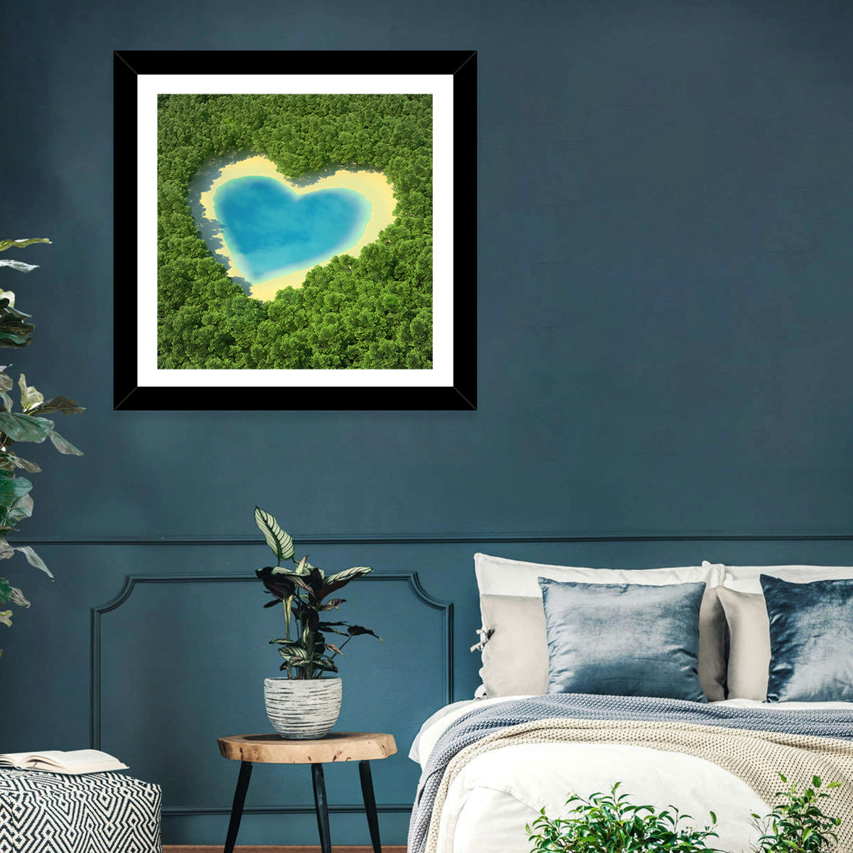 Heart-shaped Pond Aerial View Wall Art