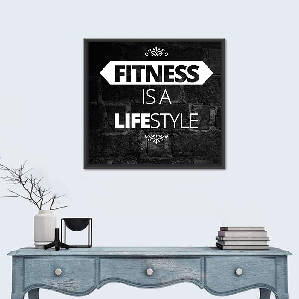 Fitness Is a Lifestyle Brick Quote Wall Art