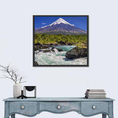 Osorno Volcano Over Petrohue Rapids Wall Art