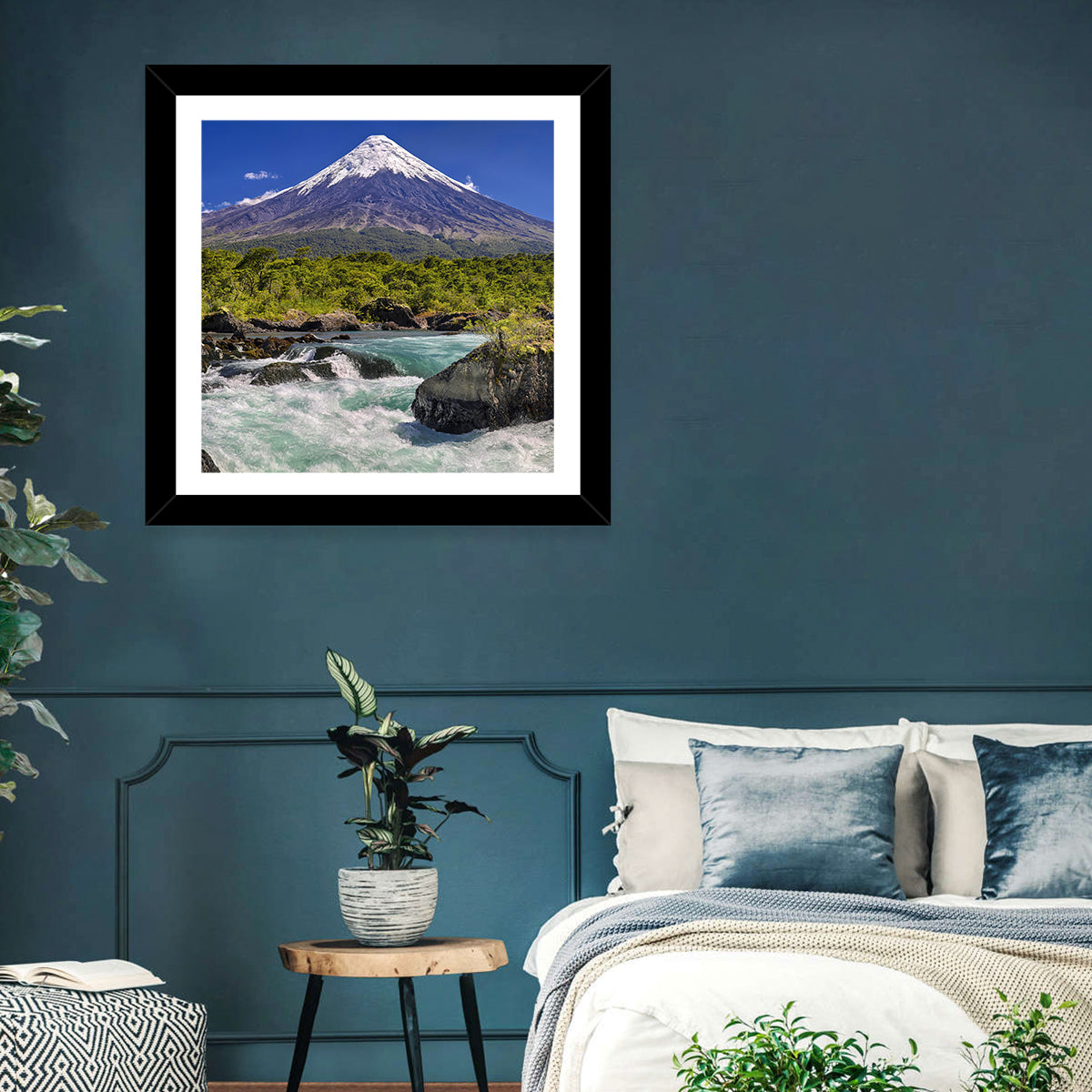 Osorno Volcano Over Petrohue Rapids Wall Art