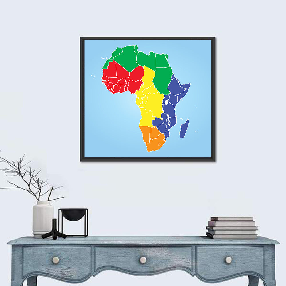 Color Coded Africa Map Wall Art