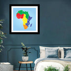 Color Coded Africa Map Wall Art