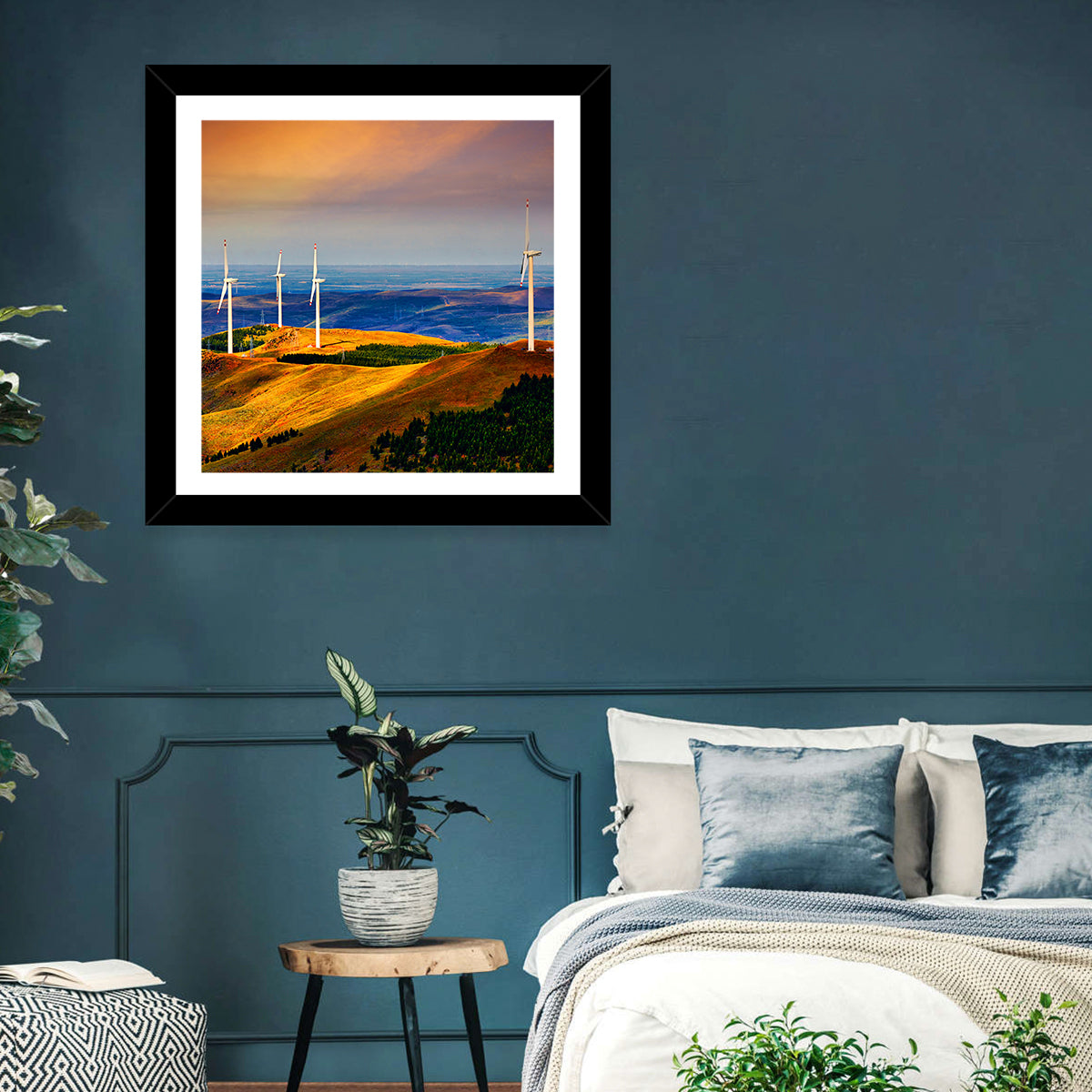 Golden Hour Wind Turbines Wall Art