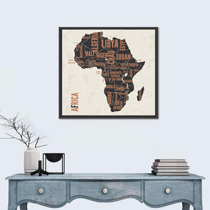 Africa Map With Text Wall Art