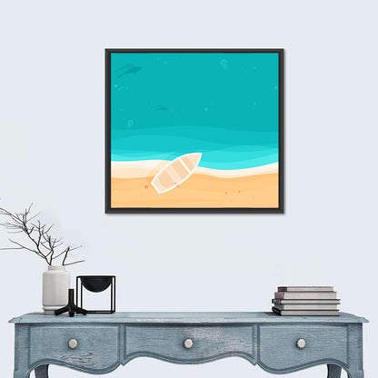 Sandy Beach Illustration Wall Art