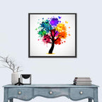 Painted Tree with Butterflies Wall Art