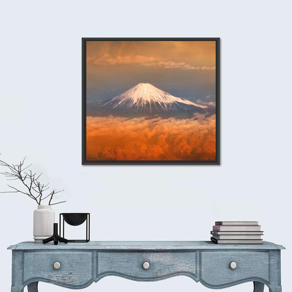 Snow-capped Mount Fuji at Sunset Wall Art