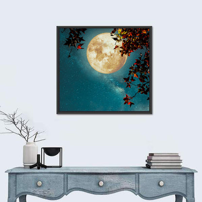 Autumn Moon with Milky Way Wall Art