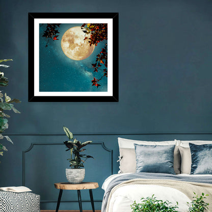 Autumn Moon with Milky Way Wall Art
