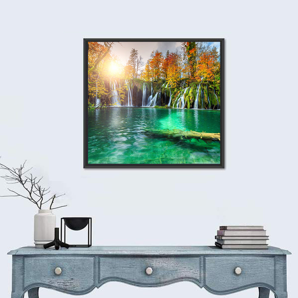 Autumn Waterfalls at Plitvice Lakes Wall Art