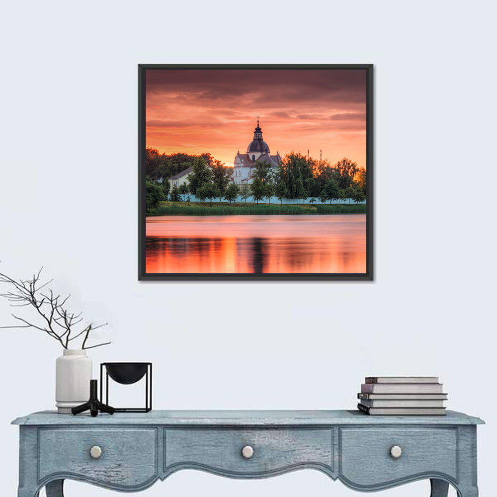 Corpus Christi Church Sunset Reflection Wall Art