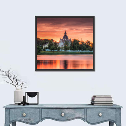Corpus Christi Church Sunset Reflection Wall Art