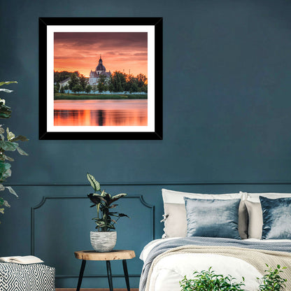 Corpus Christi Church Sunset Reflection Wall Art