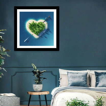 Heart-shaped Island Aerial Wall Art