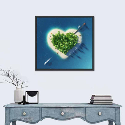 Heart-shaped Island Aerial Wall Art