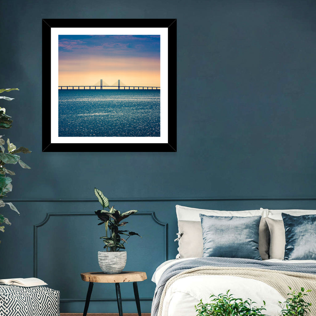 Øresund Bridge at Sunset Wall Art