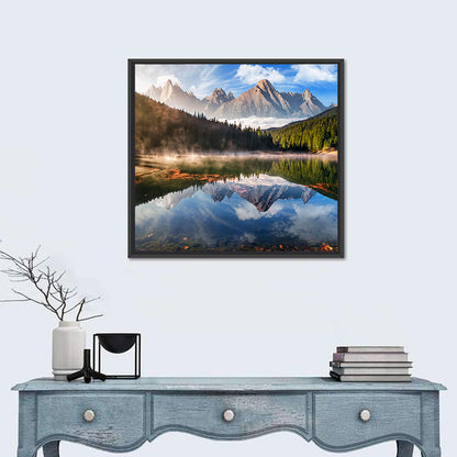 Morning Mist Mountain Lake Wall Art