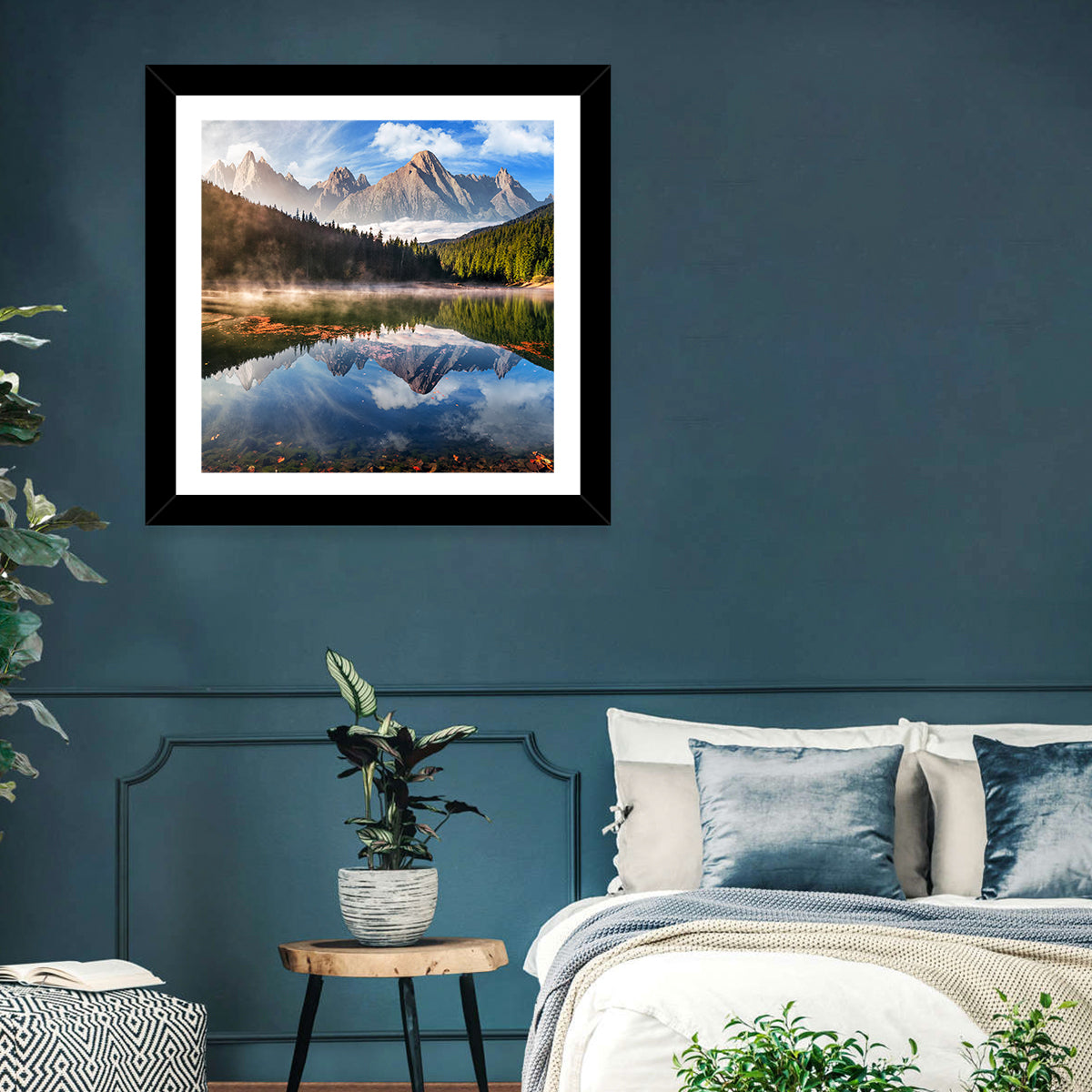 Morning Mist Mountain Lake Wall Art