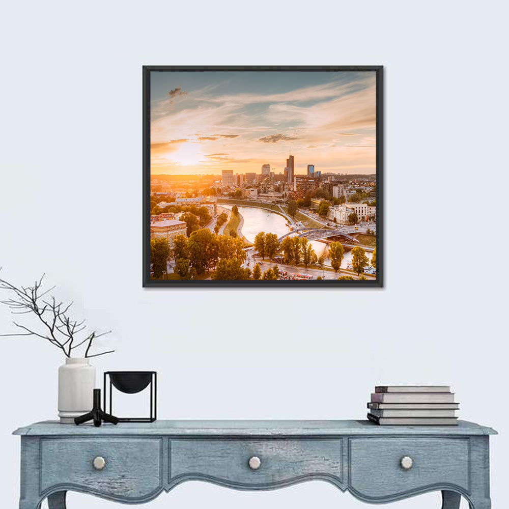 Vilnius Skyline at Golden Hour Wall Art