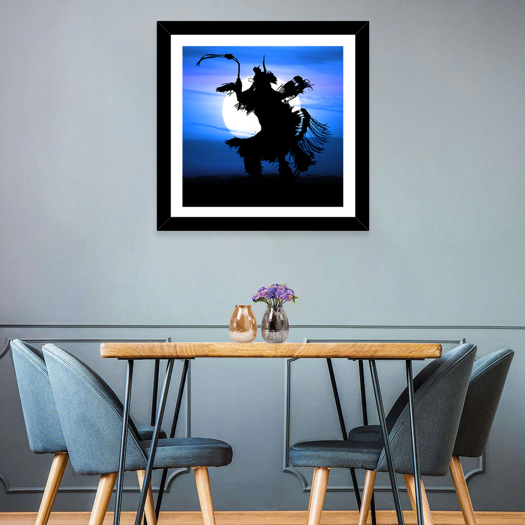 Moonlit Pow Wow Dancer Wall Art