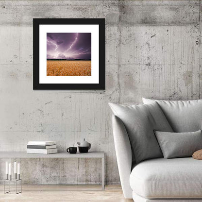 Lightning Over Wheat Field Wall Art