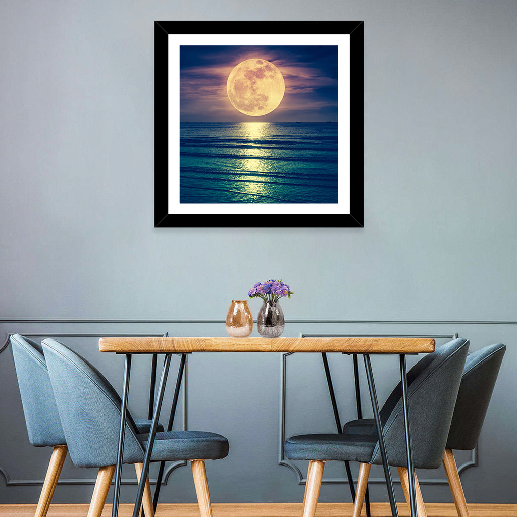 Supermoon Over Calm Sea Wall Art