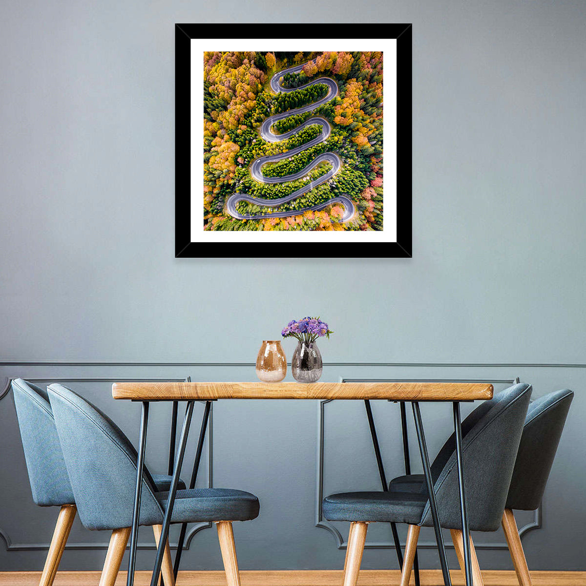 Autumn Winding Forest Road Wall Art