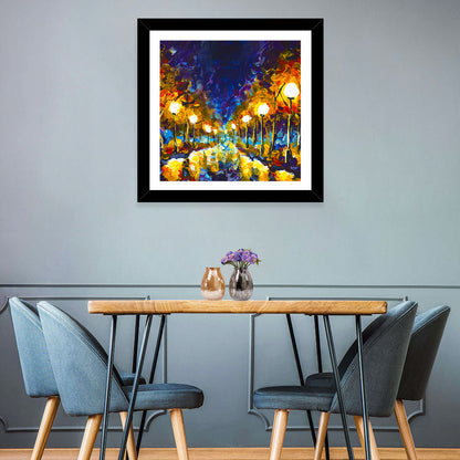 Autumn Evening Park Path Wall Art