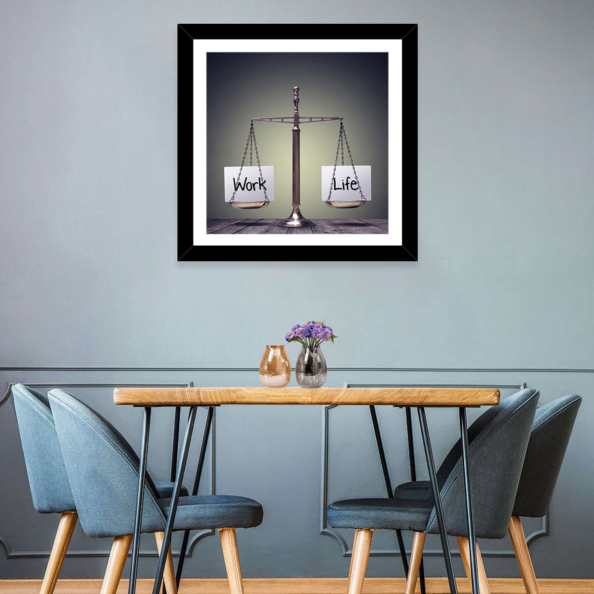 Metallic Scale: Work and Life Wall Art