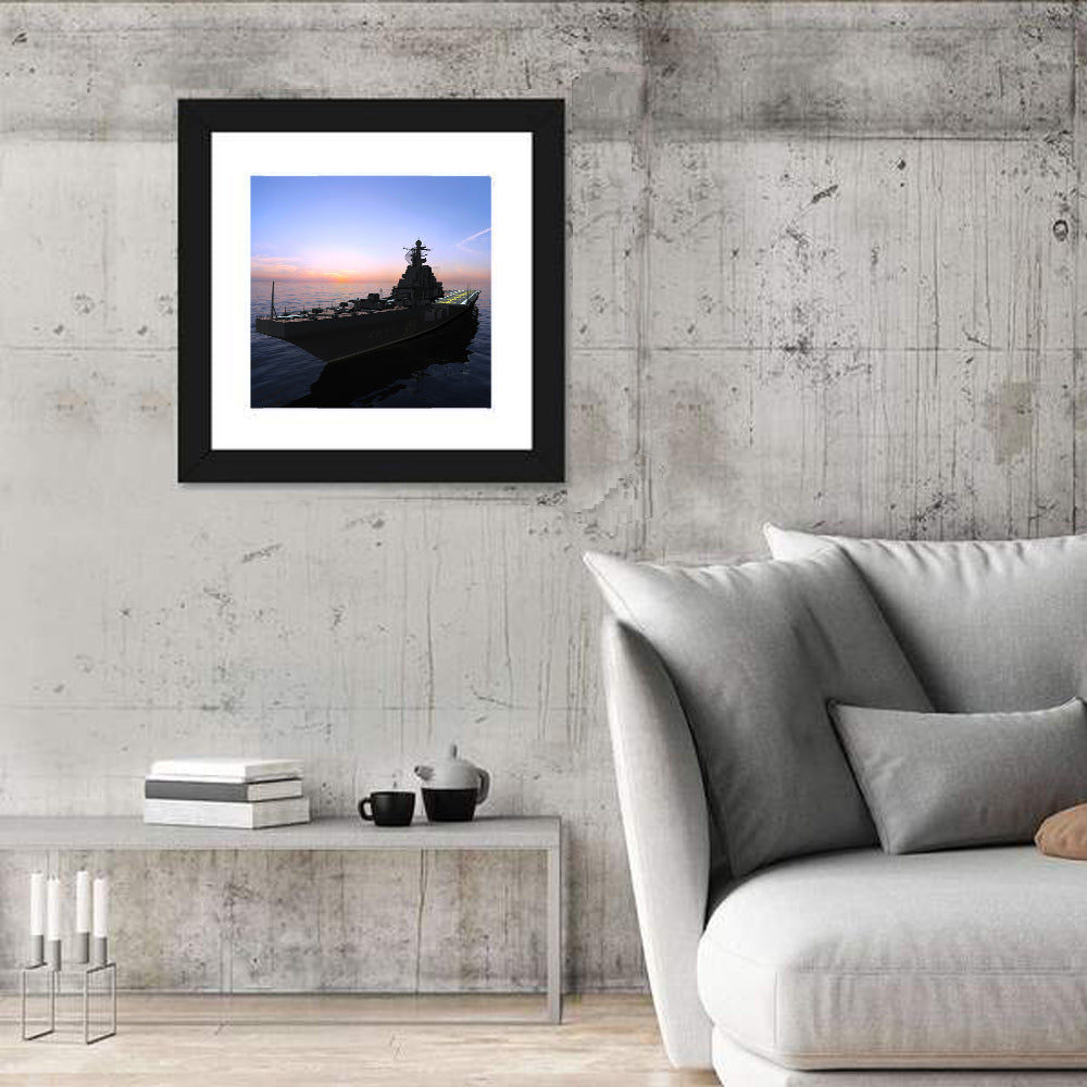 Aircraft Carrier 860 at Dusk Wall Art