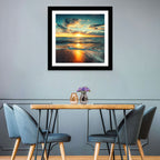 Sunlit Cloudscape Over Beach Wall Art