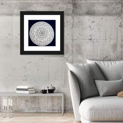 Navy Ornamental Mandala Wall Art