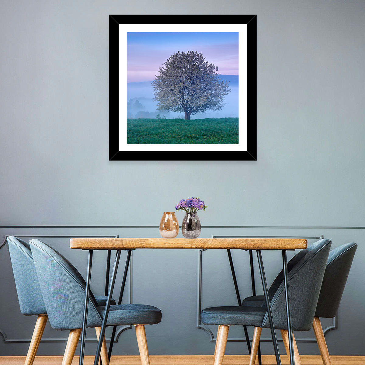 Misty Sumava Mountain Tree Wall Art