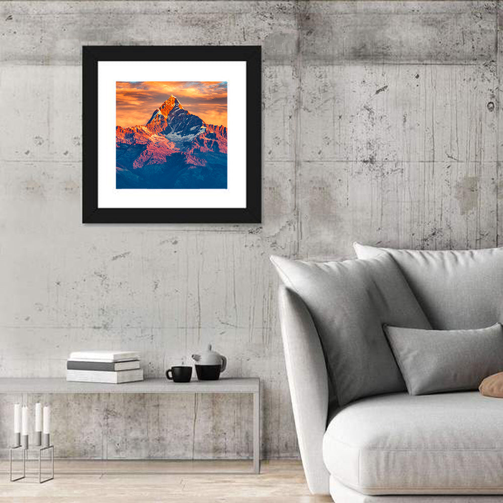 Machhapuchhre Sunrise Over Pokhara Wall Art