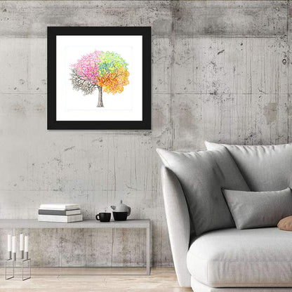 Four Seasons Hand Drawn Tree Wall Art