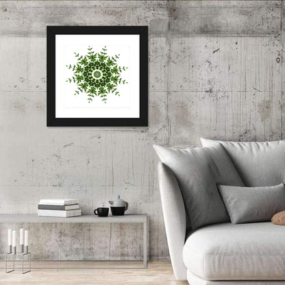 Botanical Green Leaf Mandala Wall Art