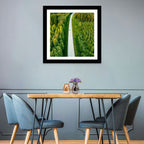 Blue Car on Forest Road Wall Art